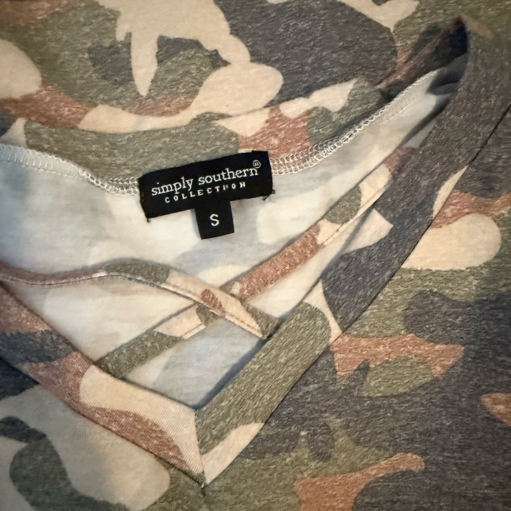 Simply Southern Camouflage V-Neck Top